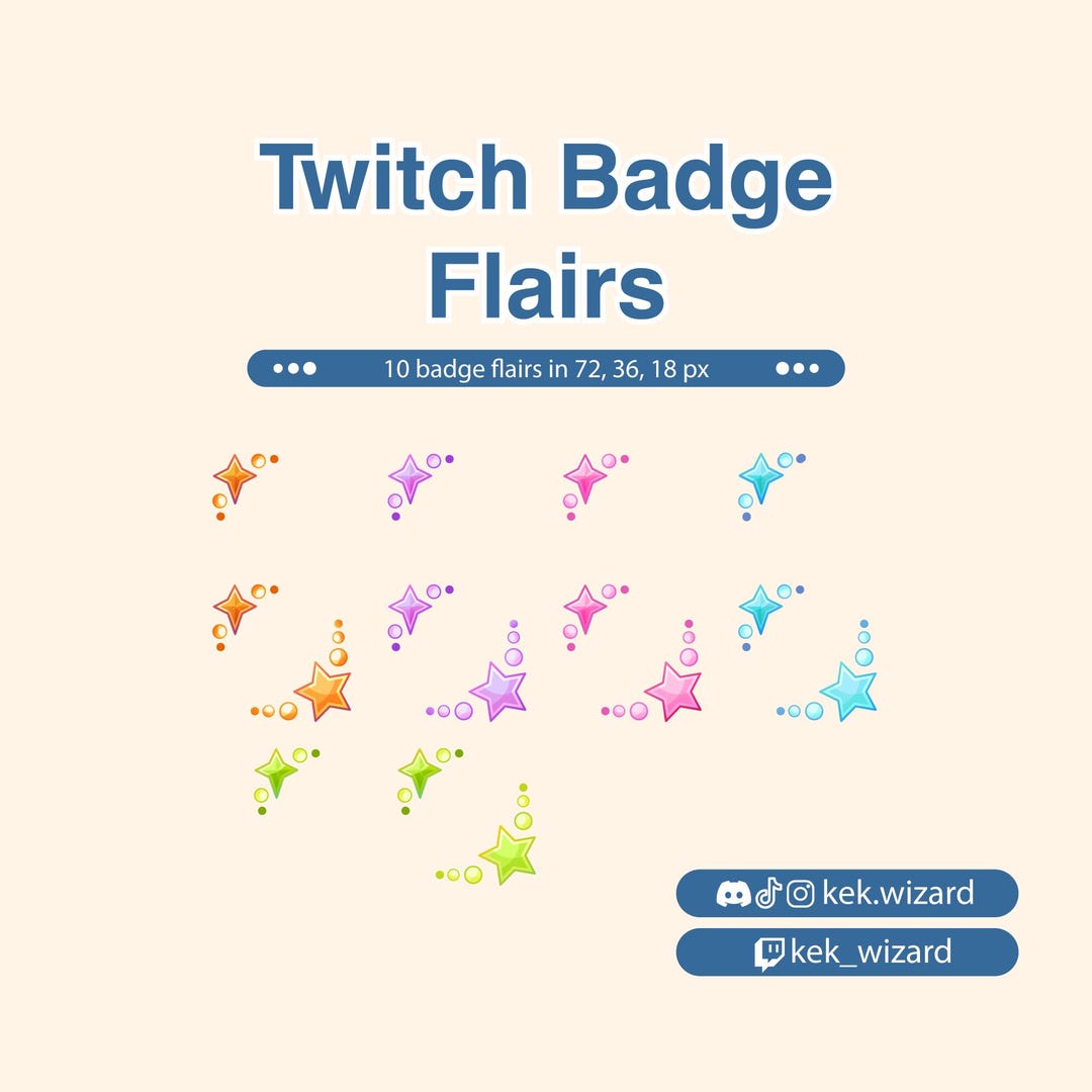 Star Twitch Badge Flairs V2 | Twitch Subscriber Bit Sub Badges Flair ...