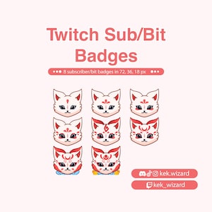 Kitsune Subscriber Badges for Twitch | Twitch Bit Sub Badges