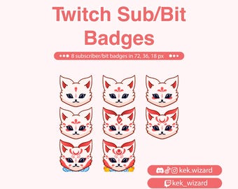 Kitsune Subscriber Badges for Twitch | Twitch Bit Sub Badges
