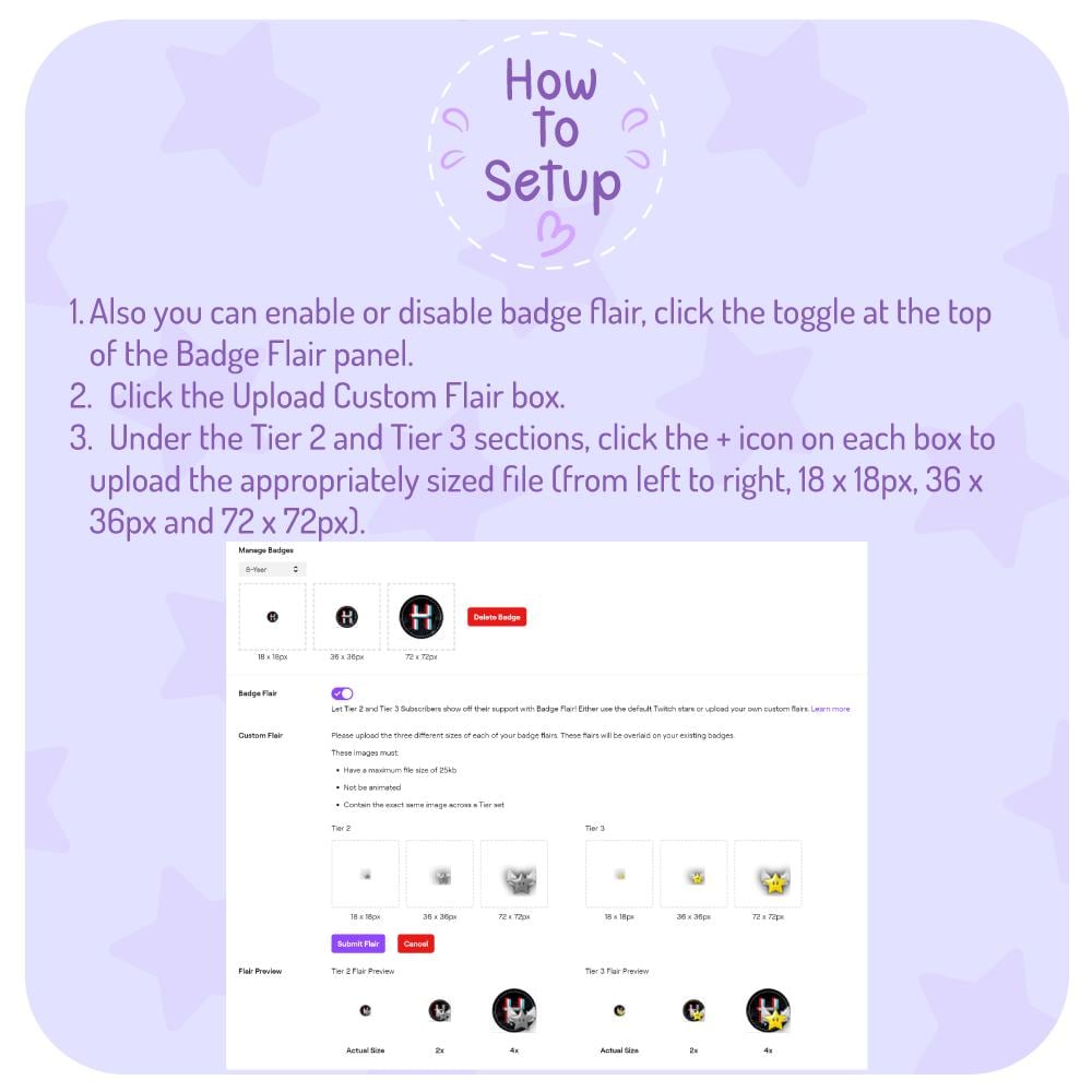 Star Twitch Badge Flairs | Twitch Subscriber Bit Sub Badges Flair ...
