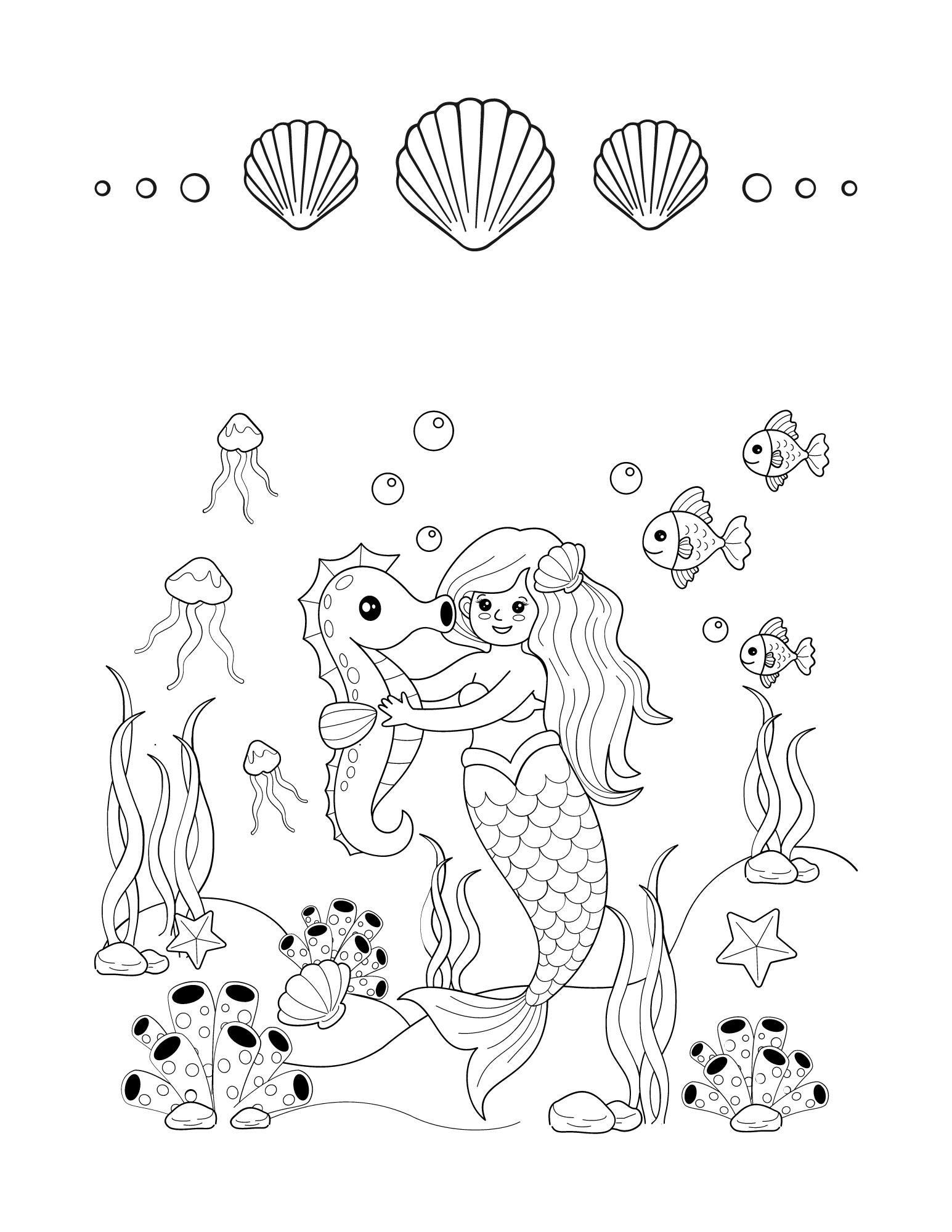 Mermaid Adventures Coloring Pages - Etsy