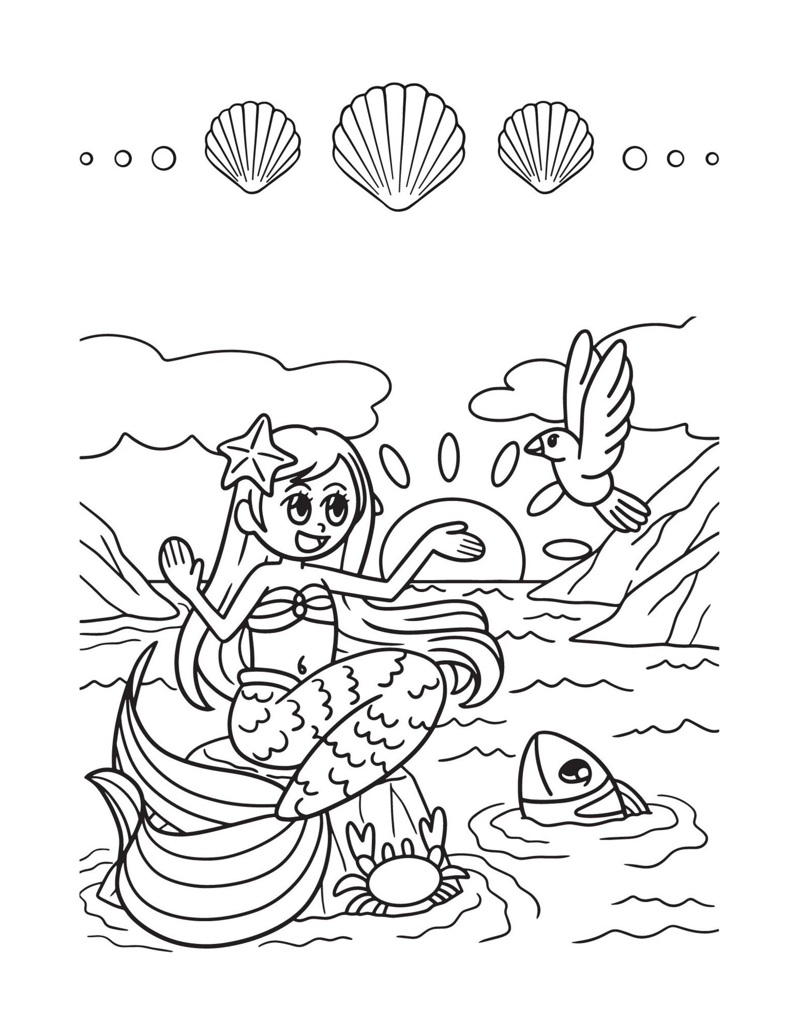Mermaid Adventures Coloring Pages - Etsy