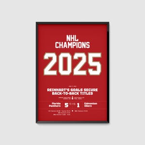 Florida Panthers Stanley Cup Champions 2025 – Hockey Match Poster Digital Print for NHL Fans, Hockey Fan Gift Memorabilia Art Download Jpg