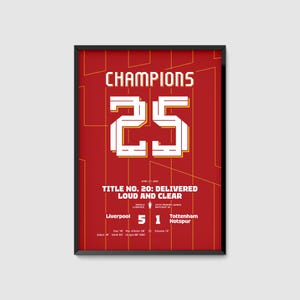 Liverpool 2025 Champions vs Tottenham Match Poster – Anfield Game Digital Print, Reds Fan Gift Memorabilia, Instant Download JPG