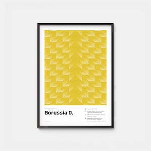 Borussia Dortmund Retro Abstract Jersey Poster in JPG, Football Wall Art, 2023-2024 Downloadable Soccer Artwork