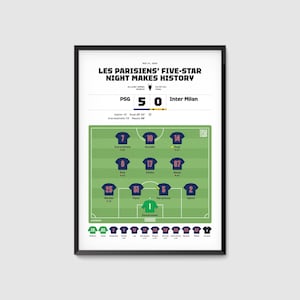 PSG - Inter 5:0 2025 Champions League Poster della partita finale, Cimeli regalo dei fan di Les Parisiens, Stampa digitale Paris Saint-Germain