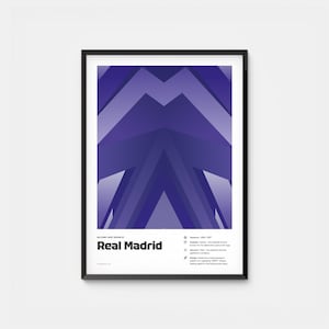 Real Madrid Retro Vintage Abstract Jersey Poster in JPG, Football Wall Art, Downloadable Soccer Artwork, Football Digital Print