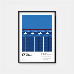 AC Milan Retro Vintage Abstract Jersey Poster in JPG, Football Wall Art, Downloadable Soccer Artwork, AC Milan Printable Artwork