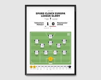 Tottenham vs Man United 2025 Europa League Final Match Digital Poster, Spurs Fan Gift Memorabilia, Europa League Winners Instant Download