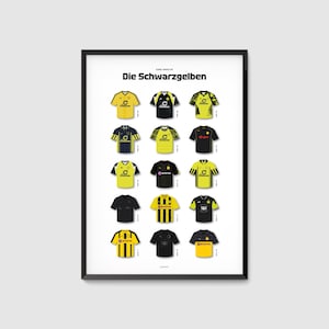 B. Dortmund Poster, Die Schwarzgelben Digital Print, Retro Football, Instant Download, Dortmund Wall Art Iconic Soccer Shirt Artwork Gift