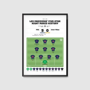 PSG - Inter 5:0 2025 Champions League Poster della partita finale, Cimeli regalo dei fan di Les Parisiens, Stampa digitale Paris Saint-Germain