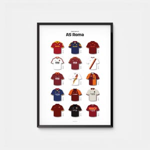 AS Roma Poster, Digital Print, Retro Football Art, Instant Download, AS Roma Wall Art, Iconic Soccer Shirts Artwork, Football Gift