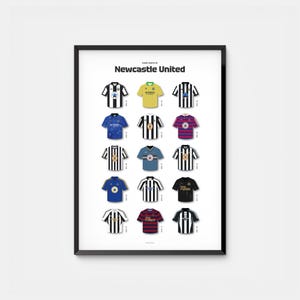 Póster del Newcastle United, impresión digital, arte retro de fútbol, descarga instantánea, arte mural del Newcastle, ilustración icónica de la camiseta de fútbol, regalo de fútbol