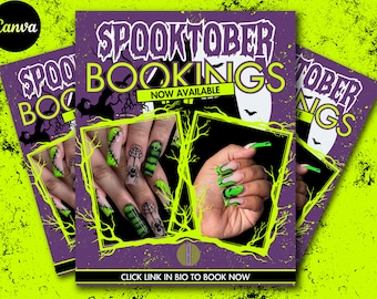 Halloween Flyer Social Media Flyer Template Editable In Canva For MUA, Lash, Nail, and Beauty Industry