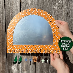 Arch Mirror Wall Organizer SVG FILE - File Glowforge per uso commerciale, file tagliato al laser - Organizzatore di gioielli