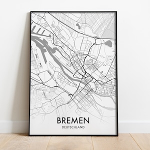 Bremen Stadtkarte | Poster, Wanddekoration