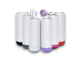 WHITE TUMBLERS, Straight Tumbler, 20 Oz Skinny Tumbler, Customizable Straight Blank Bluetooth MUSIC Speaker Tumbler, Tumbler Gift For Her