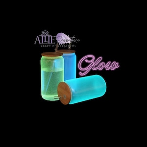GLOW GLASSES, BEER Glass Can, Uv Glass Can, Sublimation Glass Can Blanks, Beer Glass Can With Bamboo Lid And Straw, Clear 16 Oz Glass Can