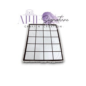 SUBLIMATION BLANKET, Blanket With Tassels, Polyester Blanket, Personalized Blanket,20 Panel Soft White Throw Customized Grid Blanket