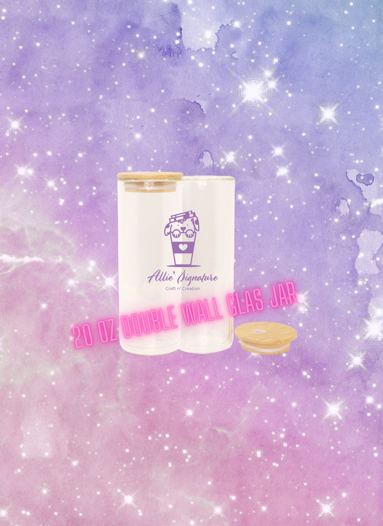 DOUBLE WALLED GLASS Can Snow Globe Glass Can Glass Can With Etsy