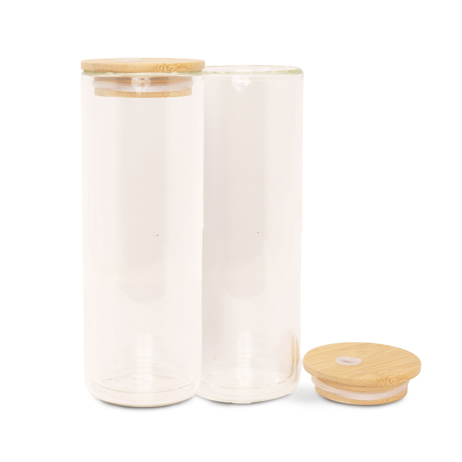 DOUBLE WALLED GLASS Can Snow Globe Glass Can Glass Can With Etsy