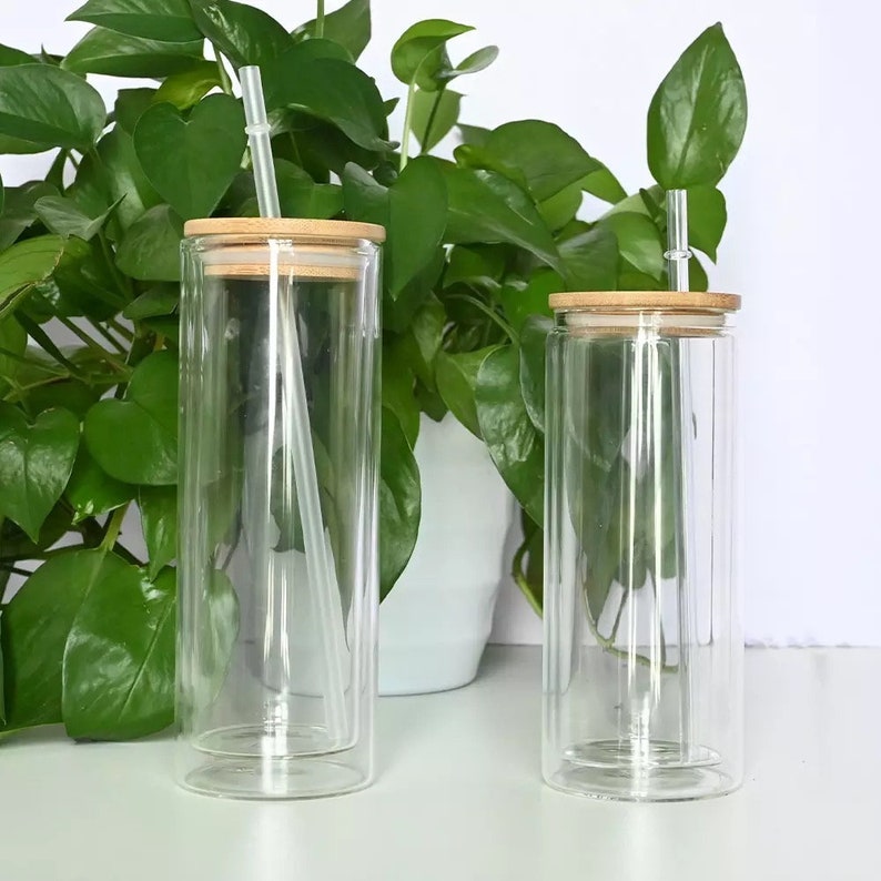 DOUBLE WALLED GLASS Can Snow Globe Glass Can Glass Can With Etsy