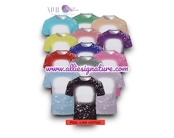 FAUX BLEACHED Sublimation SHIRTS, Polyester Shirt, Adult Unisex Soft Breathable 100% Polyester Material T Shirt, Bleach Blank Tshirt Blank