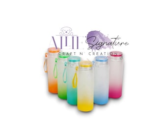 17oz Glass Sublimation Water Bottle, Clear Tumbler for Hot and Cold Drinks, Personalized Drinkware, Custom Drinkware for Personalized Gifts