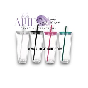 DOUBLE WALLED TUMBLERS, Snowglobe Dupe Tumbler, Clear Tumbler 24oz, Plastic Tumbler With Lid And Straw, Acrylic Double Walled Tumbler,