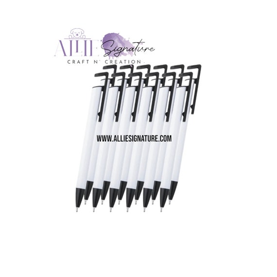 SUBLIMATION BLANKS PENS (10 Pack), Black Ink Pens, Blanks Sublimation Ink Pens, Rollerball Pens, Pen Pack, Ballpoint Pen, Pen Wrap Sets