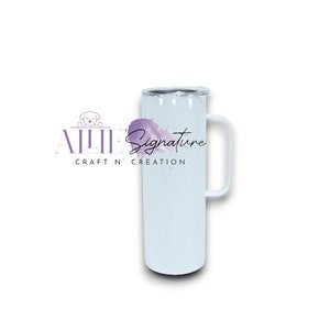 20 oz Straight Sublimation Blanks Tumbler Double Wall Vacuum Insolated Stainless Steel 20 oz Skinny Tumbler with Handle