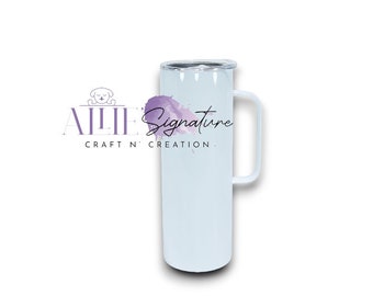 20 oz Skinny Tumbler with Handle 20 oz Straight Sublimation Blanks Tumbler Double Wall Vacuum Insolated Stainless Steel