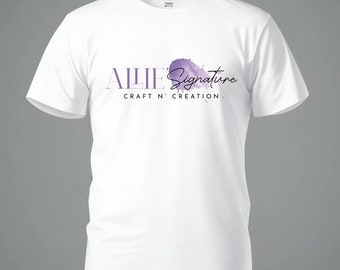 POLYESTER SHIRTS For Sublimation, Allie Signature Logo Print Shirt, Sublimation Blank White Short Sleeve Crew Neck T-Shits, Soft Tshirt Men