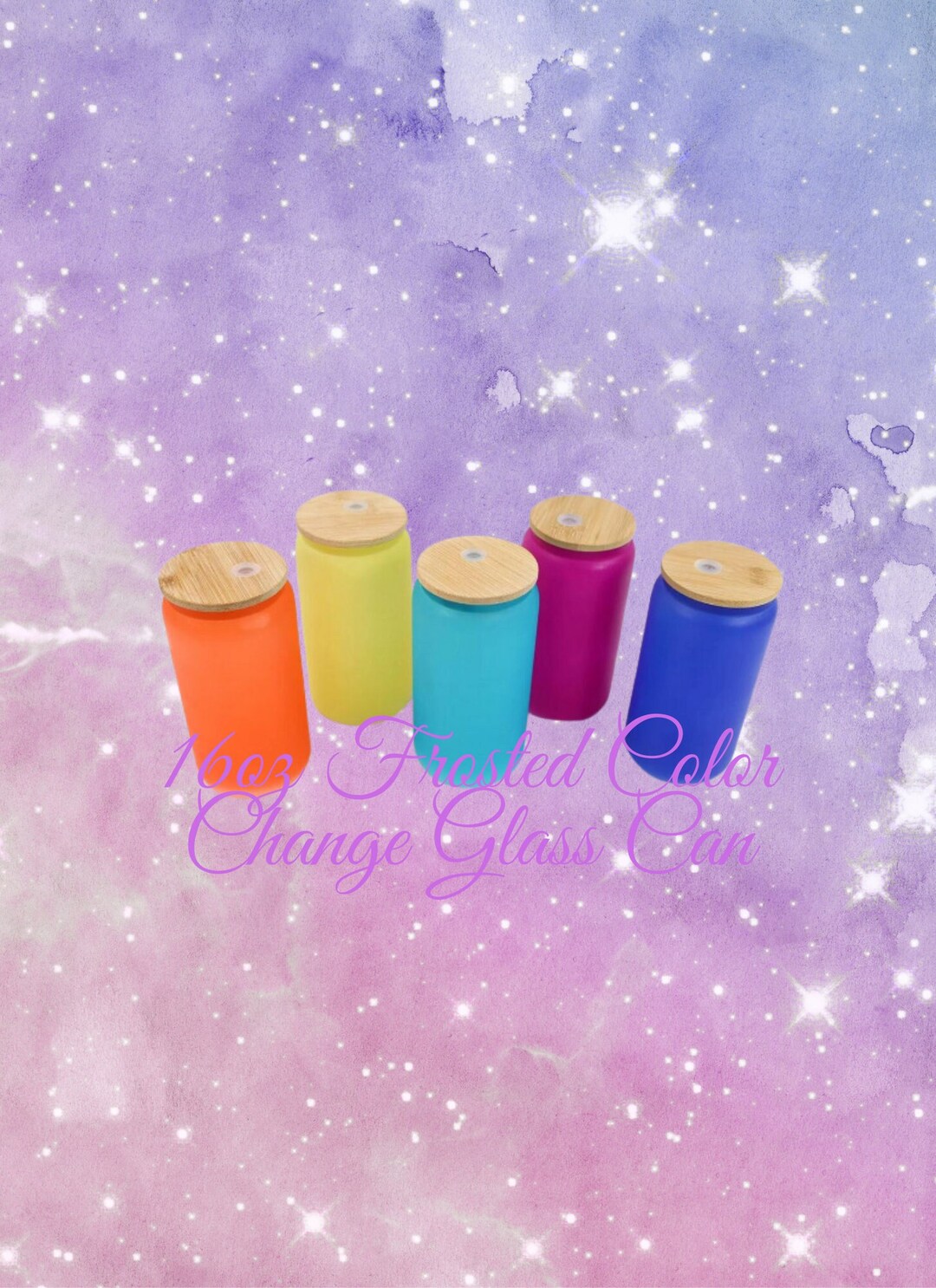 SUBLIMATION GLASS CAN, 16oz Frosted Color Change Glass Can, Glass Can