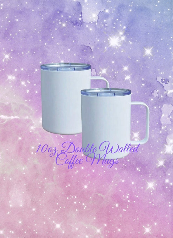 Stainless Steel Coffee Cup with Lid Dye Sublimation Blank - 10oz White