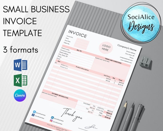 Invoice Template Download Editable and Printable - Etsy