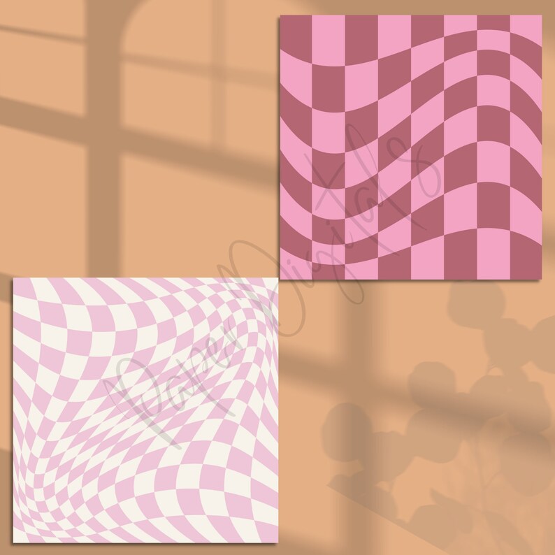Pastel Checkers Digital Paper Retro Vintage Scrapbook Paper Etsy