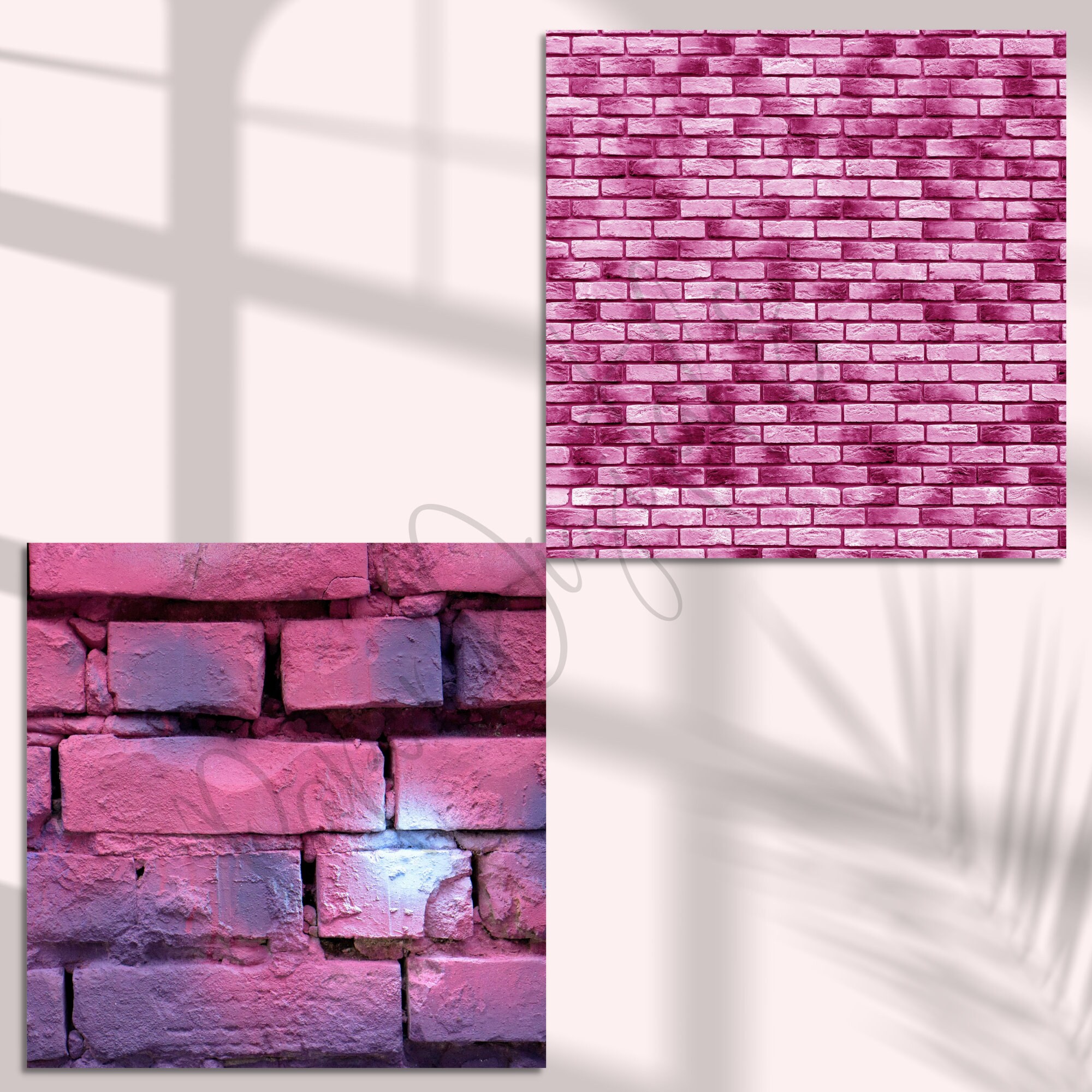 Pink Brick Background, Backdrop, Scrapbook, Wallpaper, Digital Paper