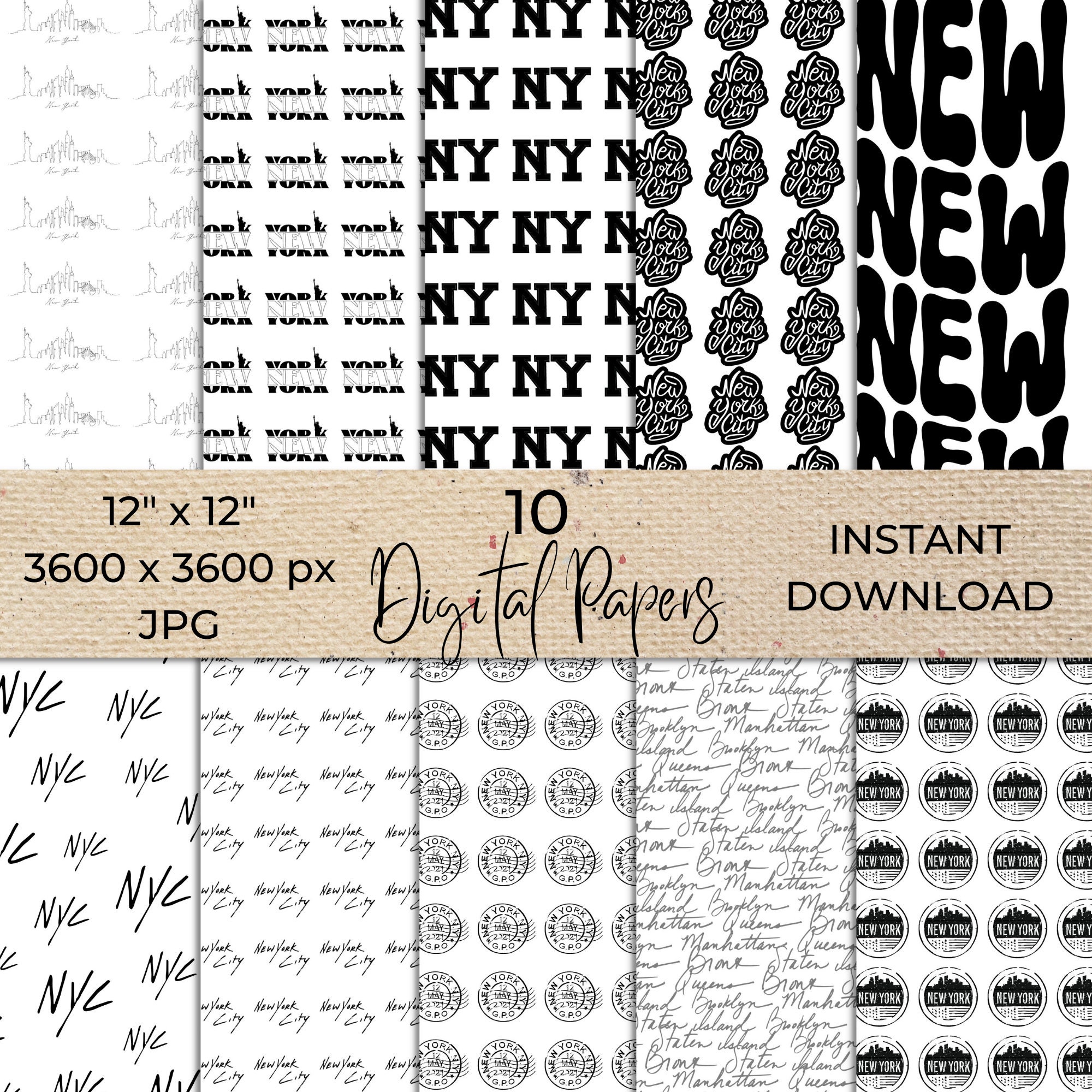 New York Digital Paper, New York digital pattern, wallpaper, background