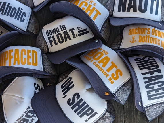 Nautical trucker hats | Boat hats | Nautical Party Hats | Captain Hats