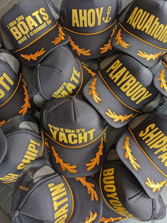 Nautical trucker hats | Boat hats | Nautical Party Hats | Captain Hats