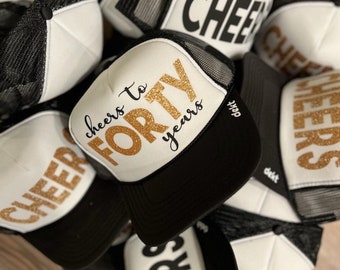 Cheers to 40 years hat | Cheers hats | Group Party Hats | Group Birthday Hats