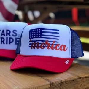 USA trucker hats | Patriotic Trucker hats | America trucker hats | &#39;Merica trucker hats | Red white and blue hats | Memorial Day hats
