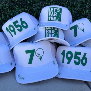 Let's Par-tee Hat | Golf party hats | Golf themed party | Bar Golf Attire | Golf trucker hats | Milestone birthday hats