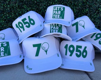 Let's Par-tee Hat | Golf party hats | Golf themed party | Bar Golf Attire | Golf trucker hats | Milestone birthday hats