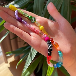 Customizable Colourful Beaded Phone Strap | Phone Charm | Beaded Phone Charm Strap | Phone Wristlet