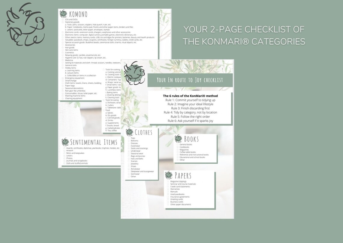 Printable Marie Kondo Checklist - Etsy UK