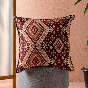Kilim Pillow Cover, Turkish Pillow Cover, Red kilim pillow, Green Kilim Pillow, Red Kilim Cushion, 18x18 20x20 22x22 Pillow