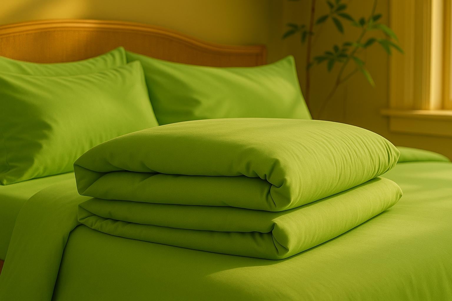 Green Cotton Duvet Cover Set – 100% Cotton Bedding with Zipper, Custom Twin Queen King Sizes, Oxford Pillowcases, 41 Colors