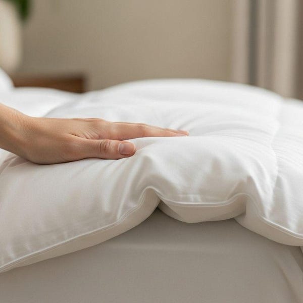 Edredón blanco de todos los tamaños – Edredón a medida / Edredón alternativo de plumón 100% algodón para camas Queen, King y dobles europeas